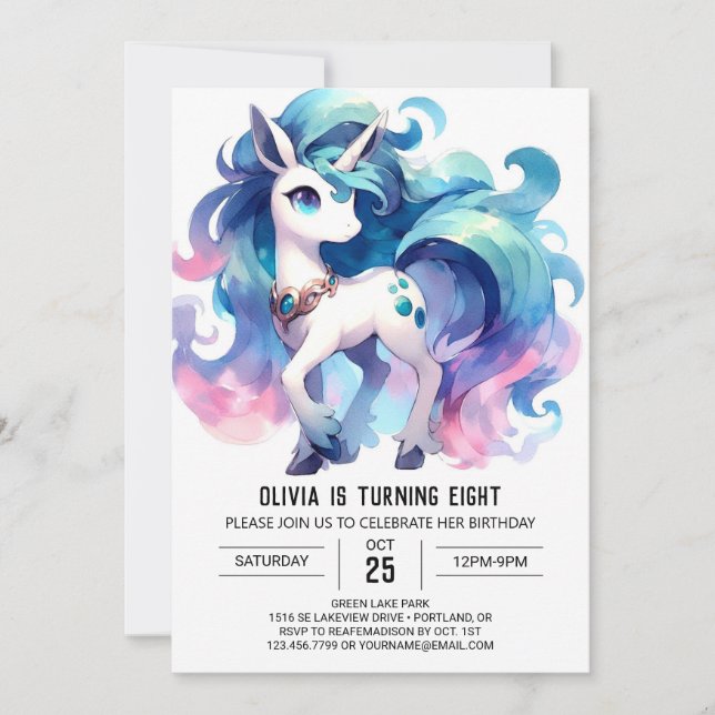 Convite Whimsable Editable Horse Birthday (Frente)