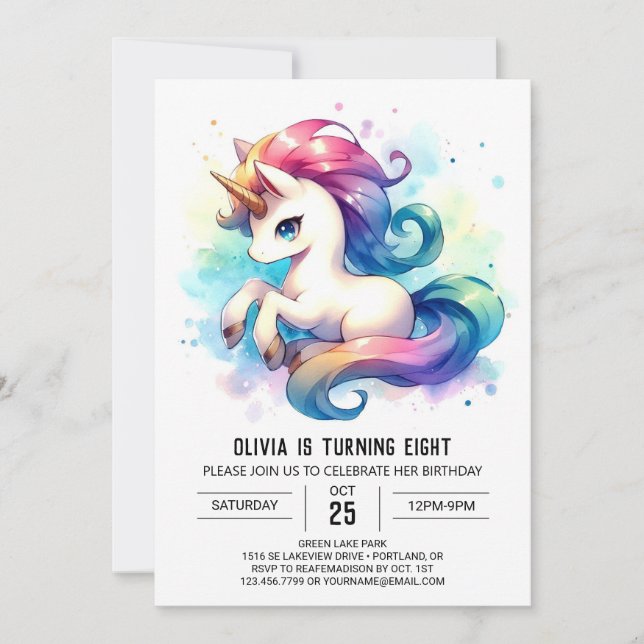 Convite Whimsable Editable Horse Birthday (Frente)