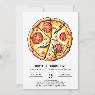Convite Whimsic Boho Pizza Birthday