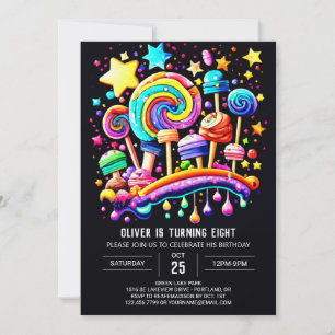 Convite Whimsic Candyland Birthday