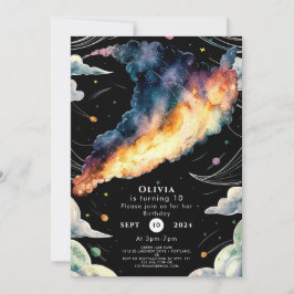 Convite Whimsic Cosmic Space Aniversário