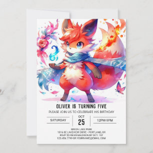 Convite Whimsic Fox Birthday