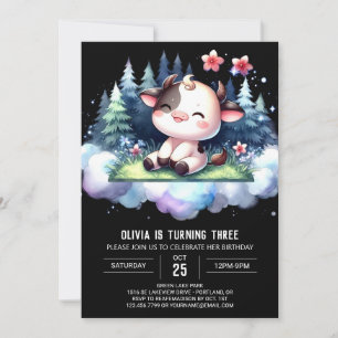 Convite Whimsic Online Cow Birthday