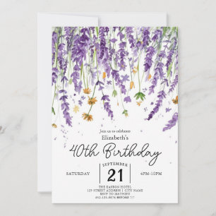 Convite Whimsic Vintage aniversário de 40 anos