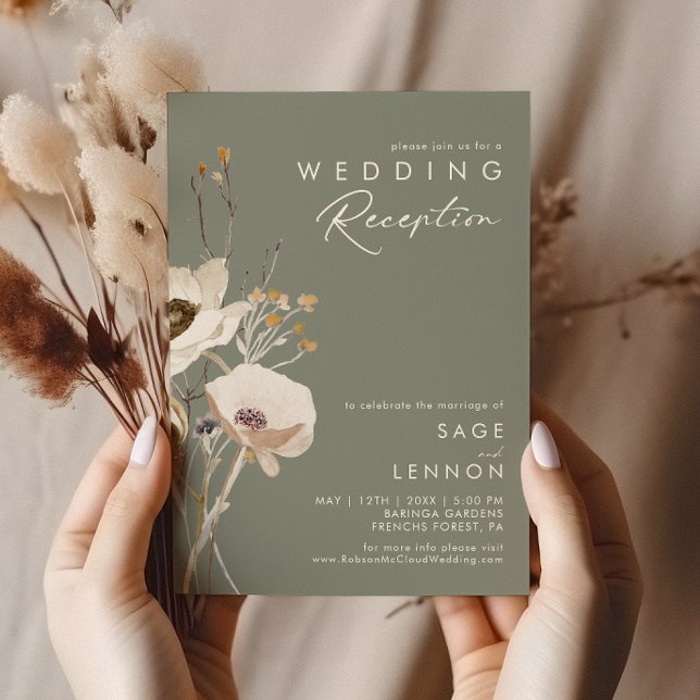 Convite Whimsic Wildflower | RECEPÇÃO DE CASAMENTO (Criador carregado)