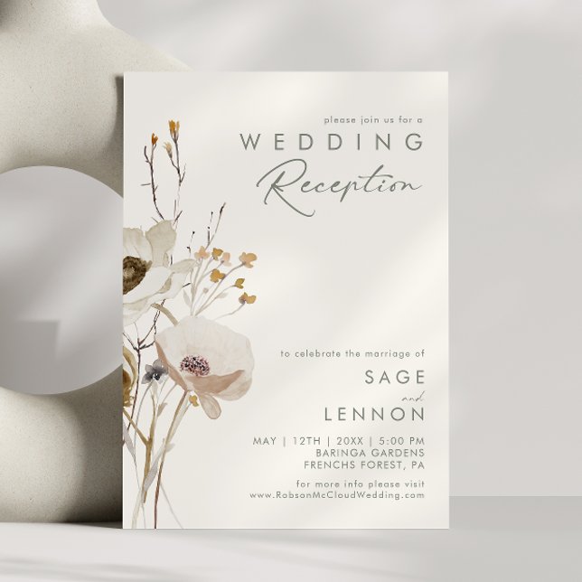 Convite Whimsic Wildflower | Recepção de casamento de marf (Criador carregado)