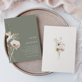 Convite Whimsic Wildflower | Sage Green Wedding