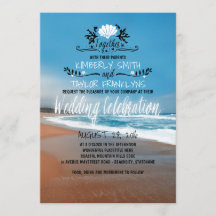 Convite Whimsical Beach Wedation