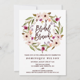 Convite Whimsical Bohemian Floral Wreath Bridal Brunch