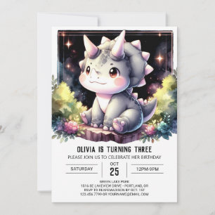 Convite Whimsical Boho Dino Bash Birthday