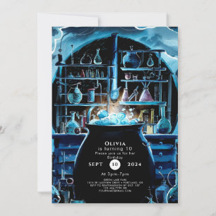 Convite Whimsical Boho Magic Scientist Aniversário