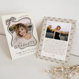 Convite Whimsical Bow Frame Future Plans Graduation