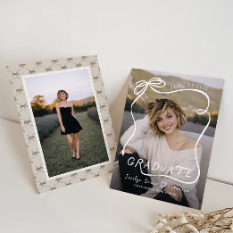 Convite Whimsical Bow Frame Overlay Graduation