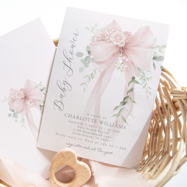 Convite Whimsical Bow Gender neutral baby shower (Criador carregado)