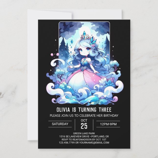 Convite Whimsical Castle Princess Birthday (Frente)