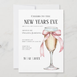 Convite Whimsical  Champagne New Year's Eve Party  Invitat