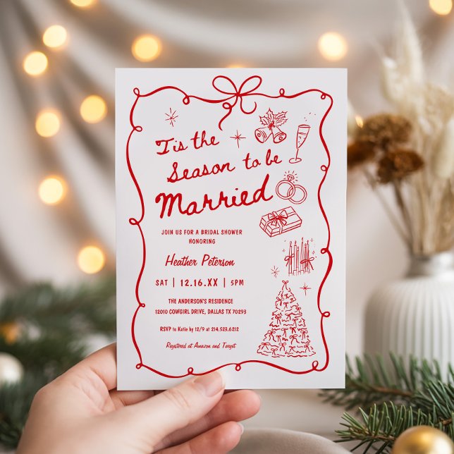 Convite Whimsical Christmas Bridal Shower (Criador carregado)