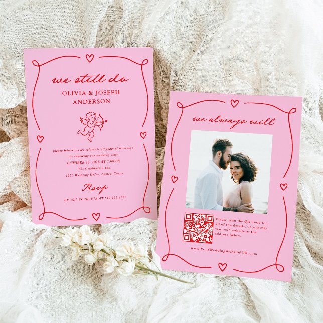 Convite Whimsical Cupid | We Still Do Wedding Vow Renewal (Criador carregado)