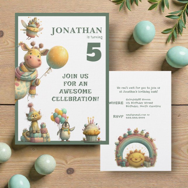Convite Whimsical Custom Personalized Birthday Invitation (Criador carregado)