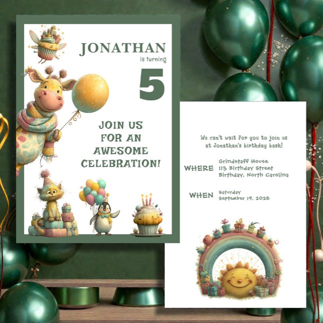 Convite Whimsical Custom Personalized Birthday Invitation (Criador carregado)