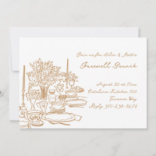 Convite Whimsical Doodle Farewell Brunch