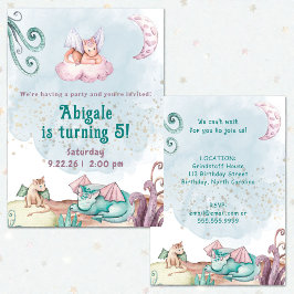 Convite Whimsical Dragon Animal Birthday Invitation