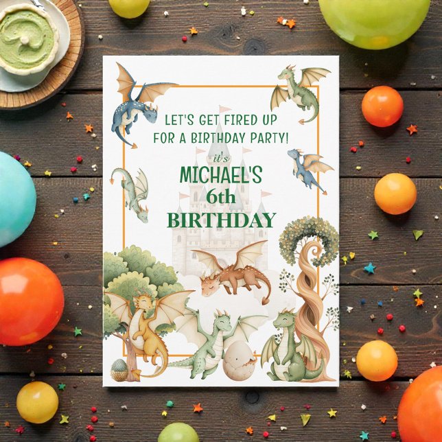 Convite Whimsical Dragon Birthday  Invitation (Criador carregado)