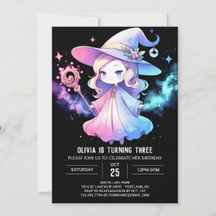Convite Whimsical Elegant Wizard Birthday