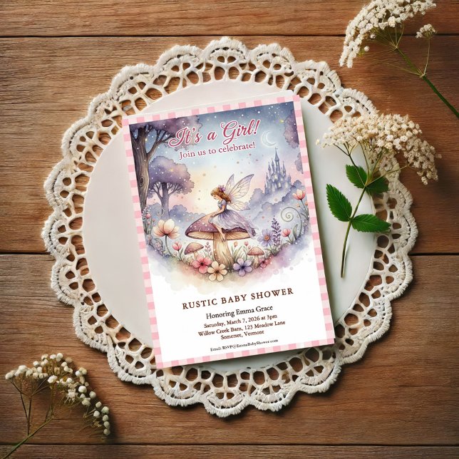 Convite Whimsical Fairy Baby Shower Invitation (Criador carregado)
