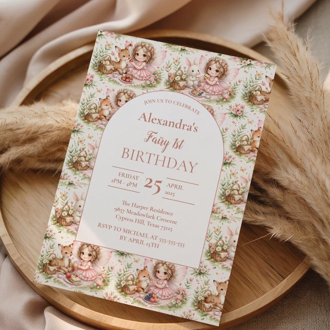 Convite Whimsical Fairy First Birthday (Criador carregado)