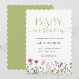 Convite Whimsical Floral Baby in Bloom Shower