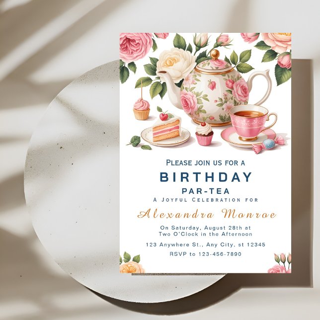 Convite Whimsical Floral Tea Party Celebration (Criador carregado)