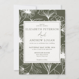 Convite Whimsical Floral Wedding