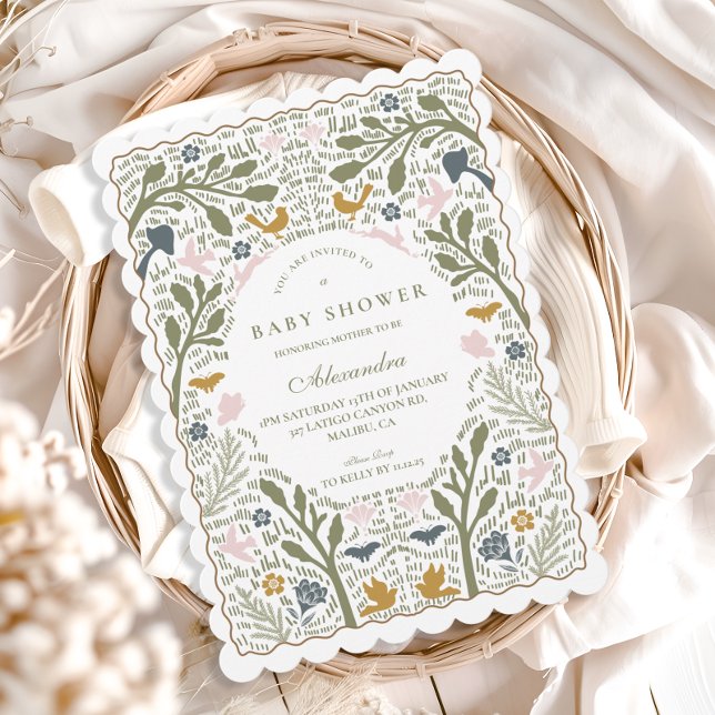 Convite Whimsical Forest Folk Baby Shower (Criador carregado)