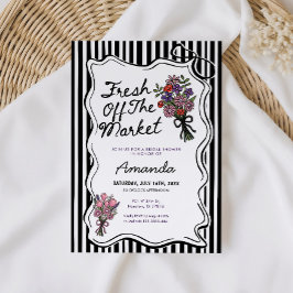 Convite Whimsical Fresh Off The Market Bridal Shower 