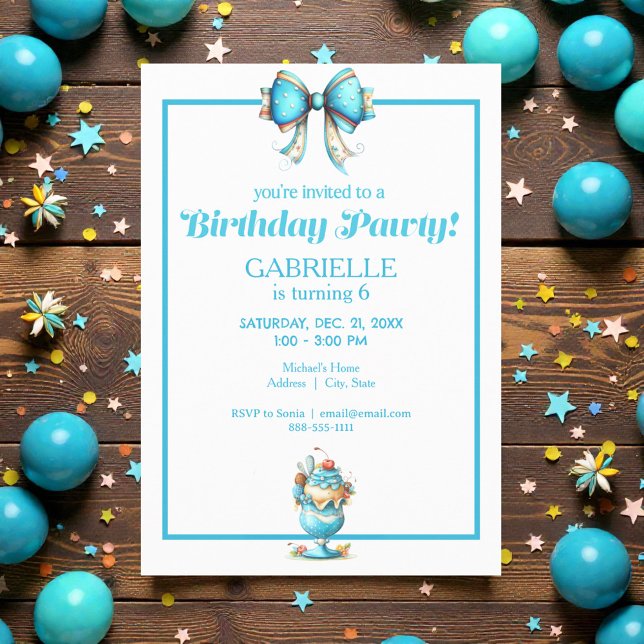 Convite Whimsical Fun Teal Birthday  (Criador carregado)