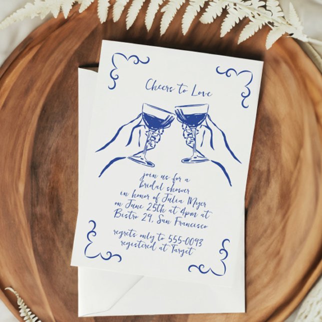 Convite Whimsical Funky Chees to Love Wine Chá de panela (Criador carregado)