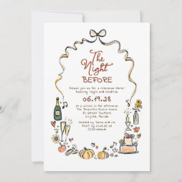Convite Whimsical Funky Hand Drawn Fall Rehearsal Dinner