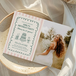 Convite Whimsical Funky Quirky 30th Birthday Party Photo