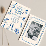 Convite Whimsical Funky Quirky Desenho 30. º Aniversário<br><div class="desc">Quirky Hand Drawn Funky Cheers 30º Aniversário</div>