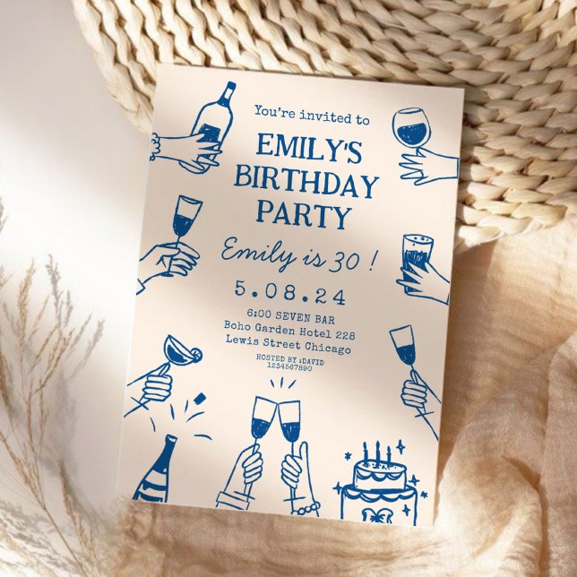 Convite Whimsical Funky Quirky Draky Birthday (Criador carregado)