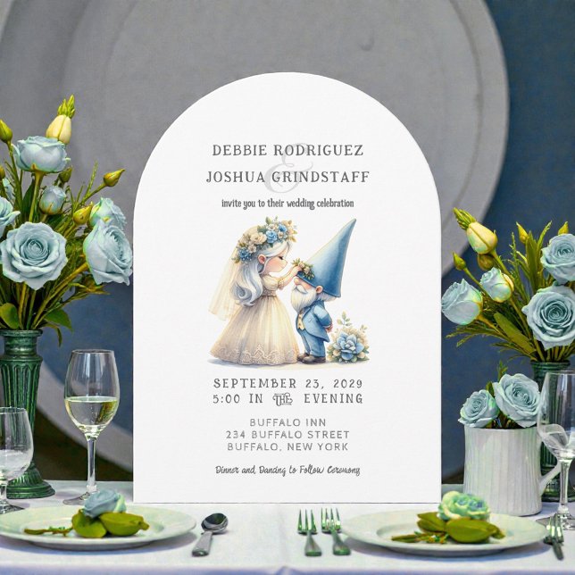 Convite Whimsical Gnomes Fun Wedding Invitation  (Criador carregado)