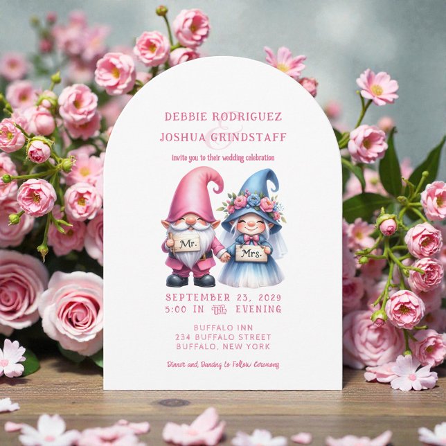 Convite Whimsical Gnomes Fun Wedding Invitation  (Criador carregado)
