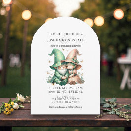 Convite Whimsical Gnomes Fun Wedding Invitation 