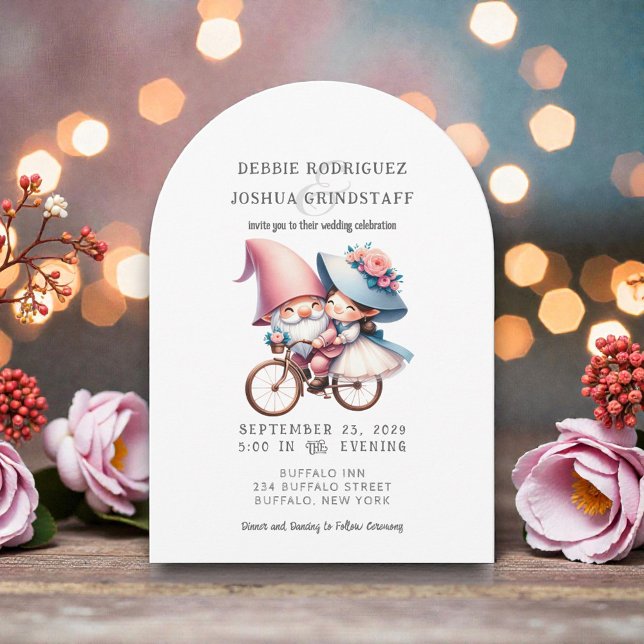 Convite Whimsical Gnomes Fun Wedding Invitation  (Criador carregado)