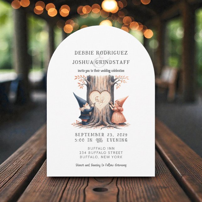 Convite Whimsical Gnomes Fun Wedding Invitation  (Criador carregado)