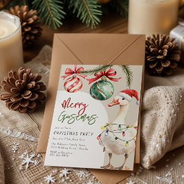 Convite Whimsical Goose Christmas Party