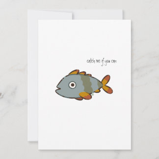 Convite Whimsical Gray Fish