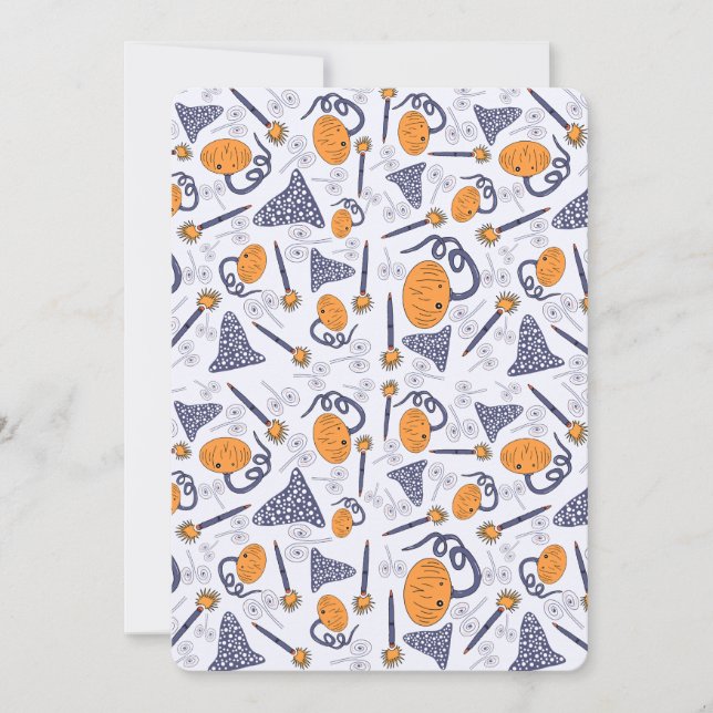 Convite Whimsical Halloween Greeting Card – Magical Doodle (Frente)