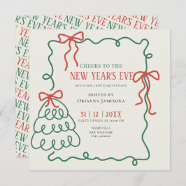 Convite Whimsical Hand Drawn Champagne New Years Eve Party